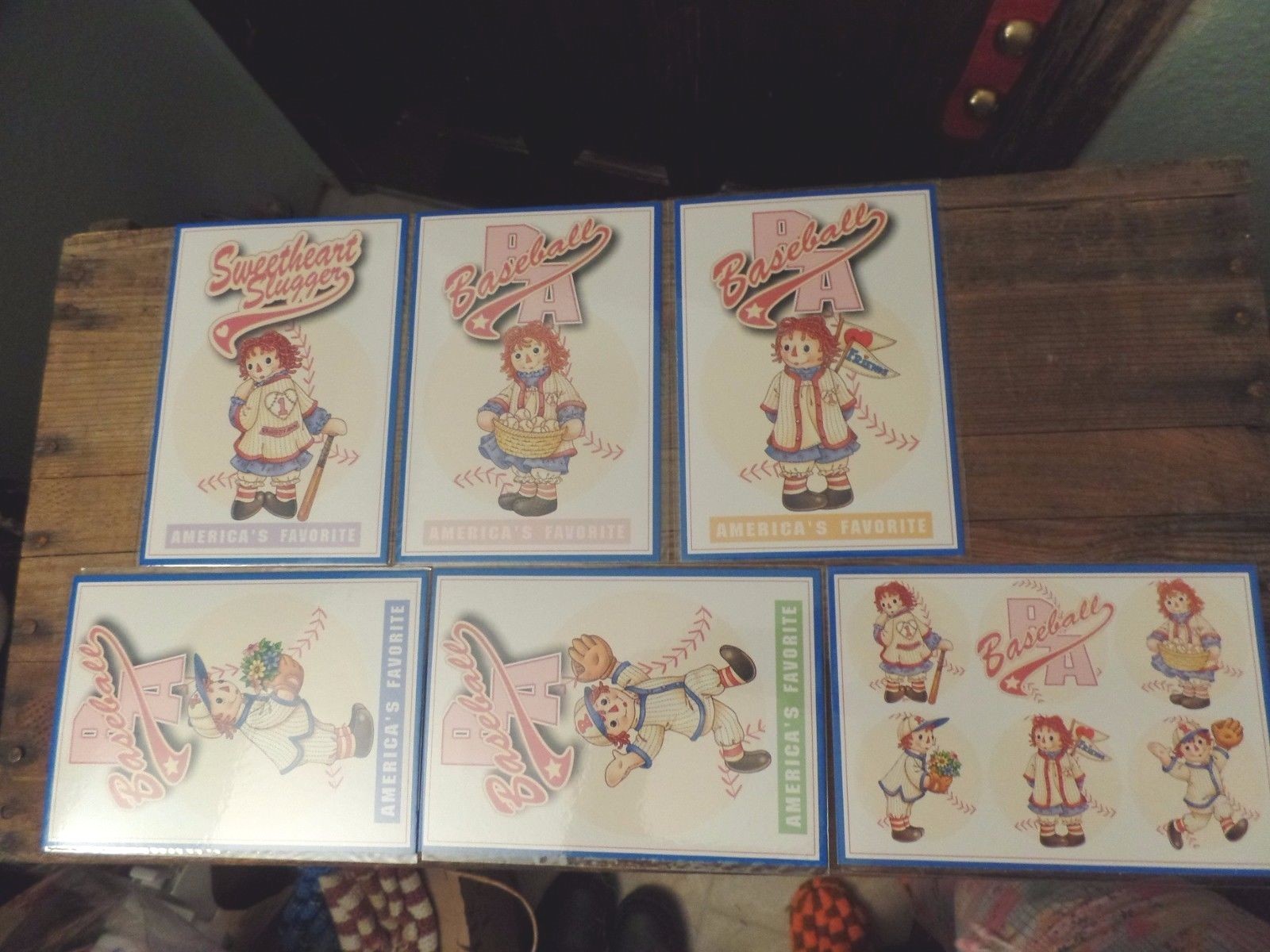 Raggedy Ann & Andy Postcards Place Mat Coasters 2002 Plate Notebook Baseball LOT