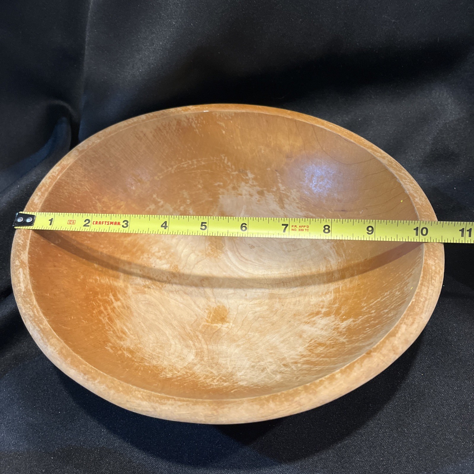 VTG Wooden Bowl with Set of 5 Natural Woven Twig Balls Home Decoration Decor