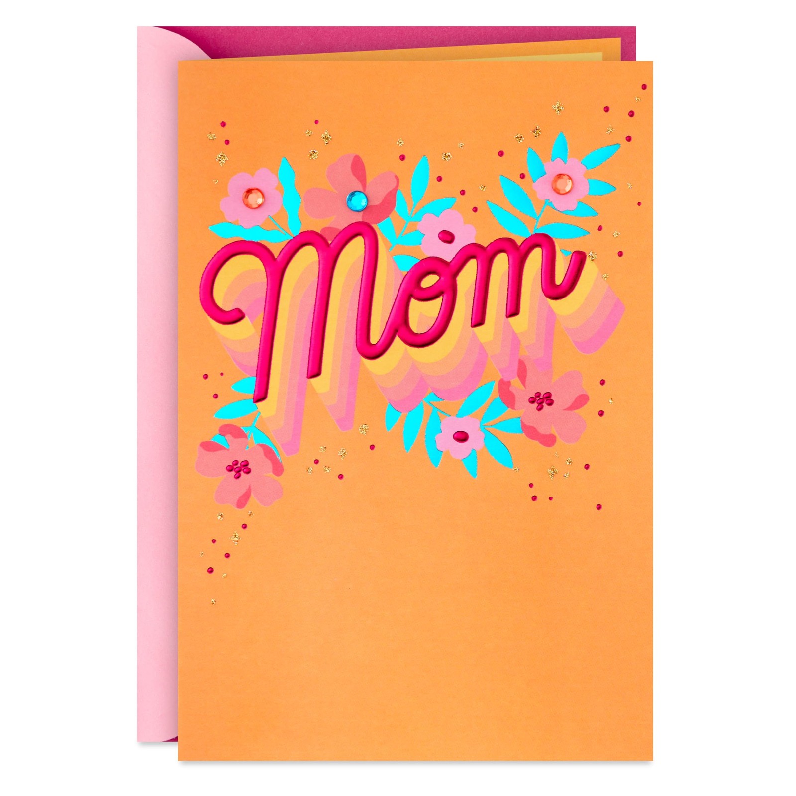 Hallmark Birthday Card for Mom 5 inches x 7.2 inches, Gemstone Flowers