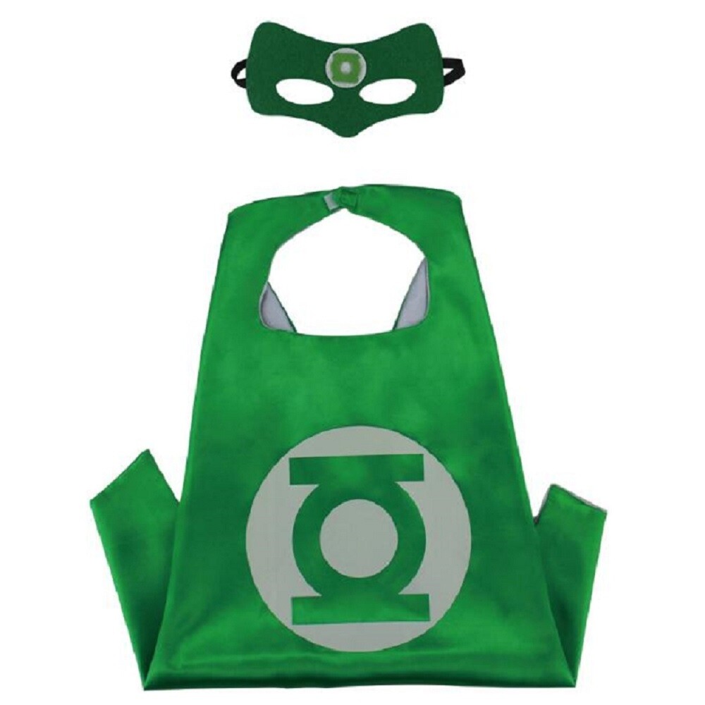 Super Hero Kids Costume Cape & Mask Set Green Lantern