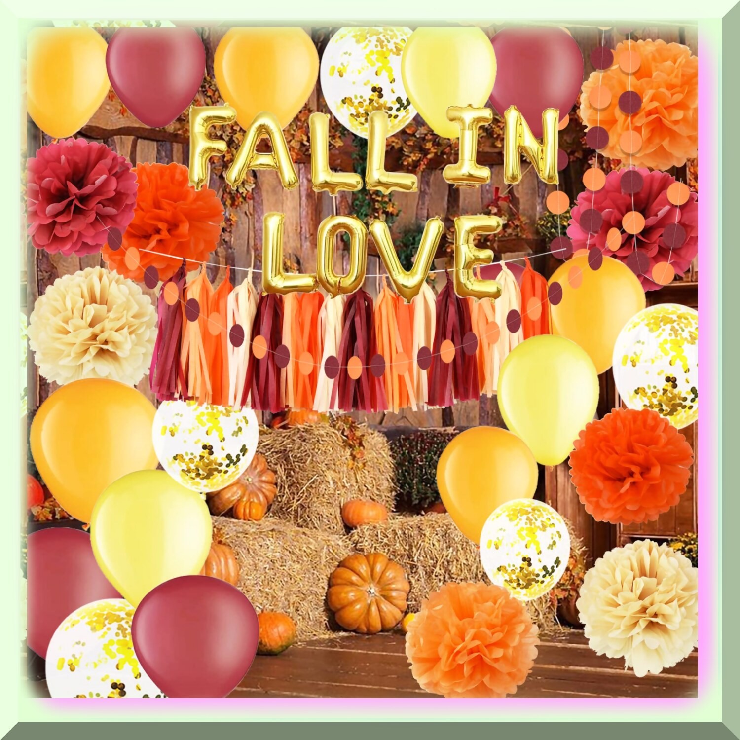 Autumn Fall Decor Burgundy Orange for Events