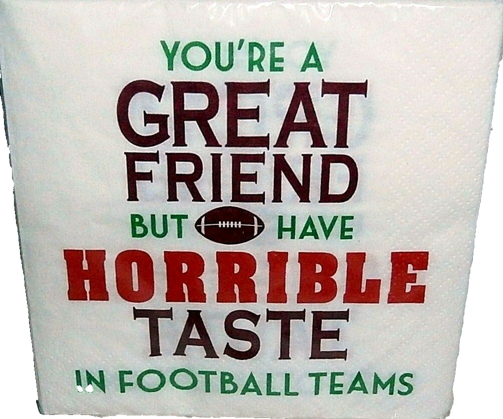 Football Cocktail Napkins ~ GREAT FRIEND ~ 20 Ct ~ 2-Ply ~ 9 4/5″ x 9 3/4″