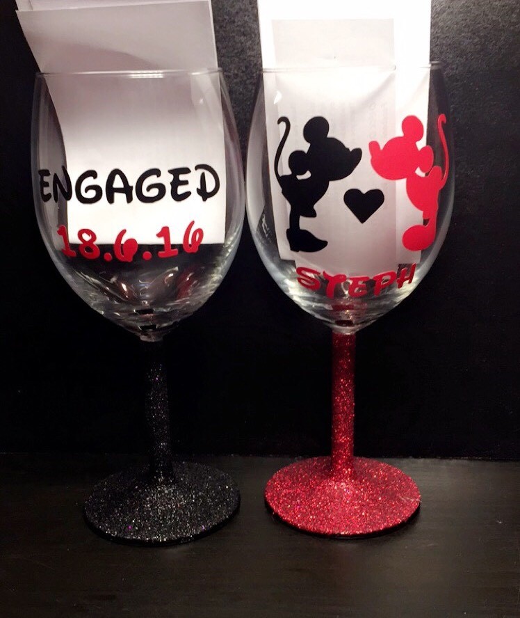 Personalised Character Glasses, Disney, Anniversary, Wedding, Gift