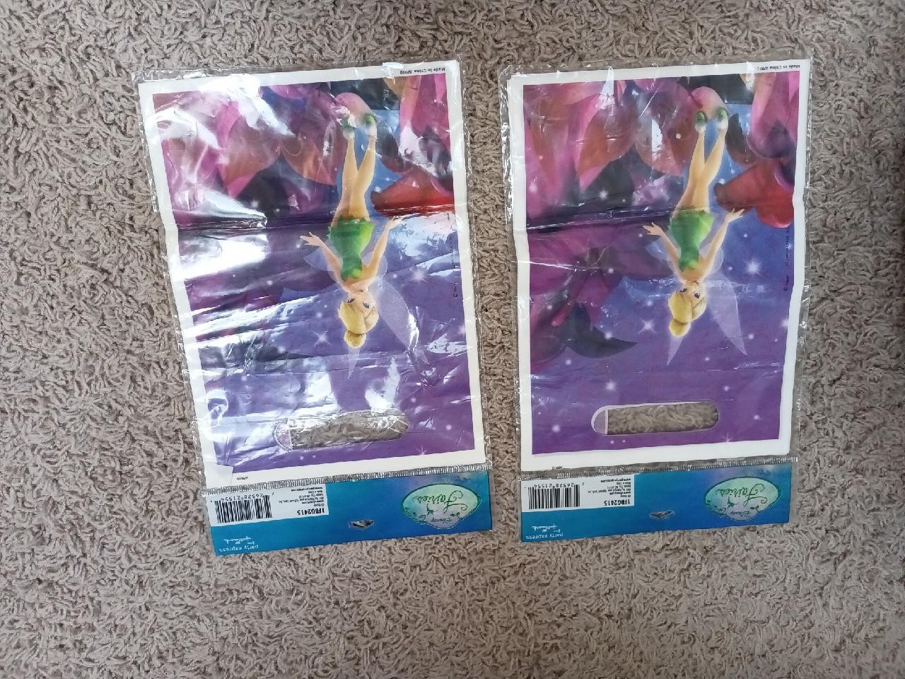 New Disney Tinker Bell Lot of 2 Goody Party Loot Bags 8 ct each NRFP Fairy