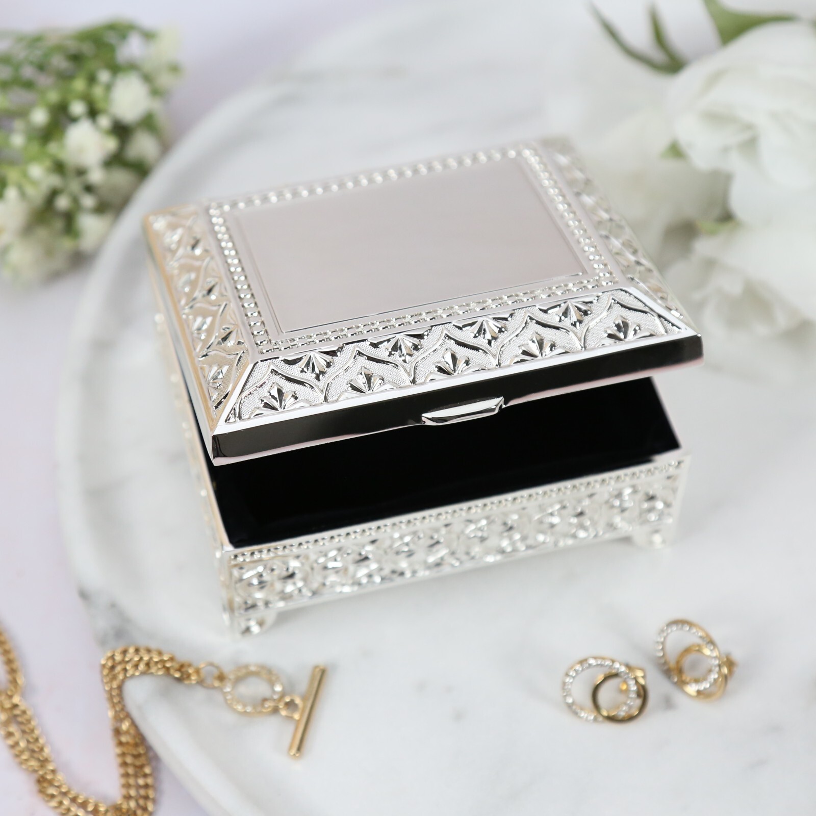 Girl’s 90th Birthday Gift Ninetieth Birthday Silver Plated Trinket Box For Girls