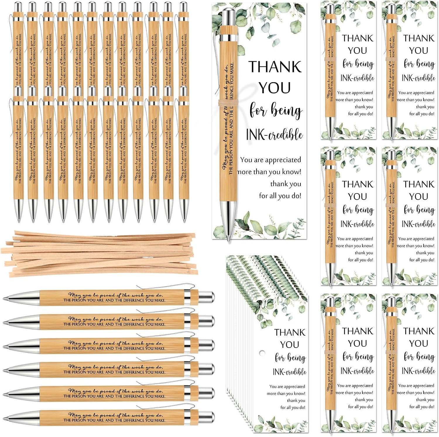 36 Sets Employee Appreciation Gift Bulk Thank You Office Inspirational Bamboo Pe