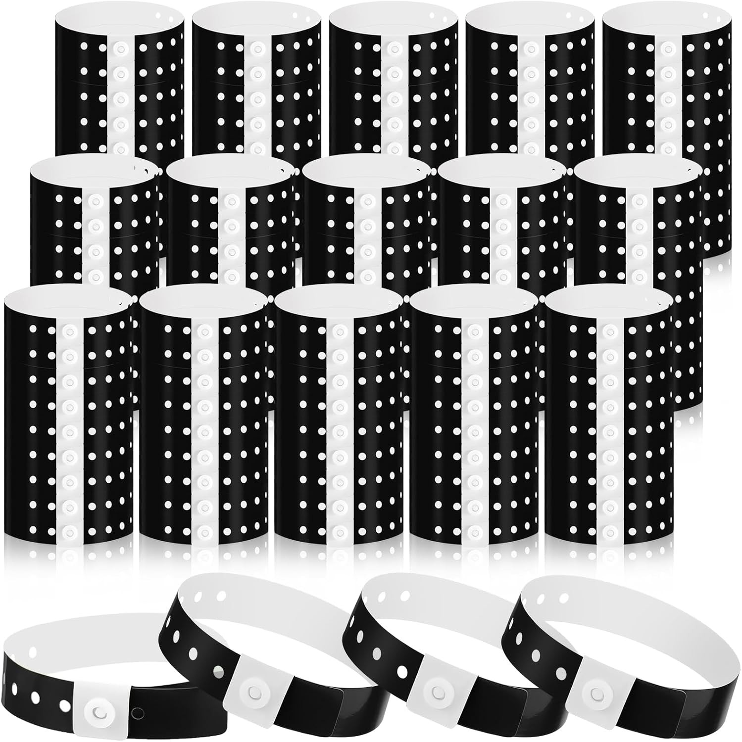 300 Pcs Black Plastic Wristbands for Events Vinyl Wristband Plastic Bracelet …