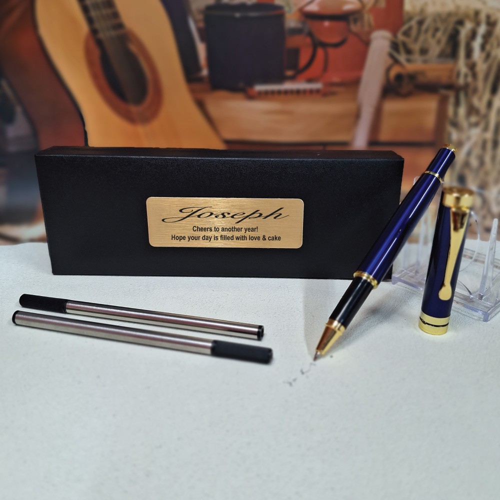 Personalised Birthday Cobalt Ballpoint Pen Set |18th, 21st, 30th, 40th, 50th, 60