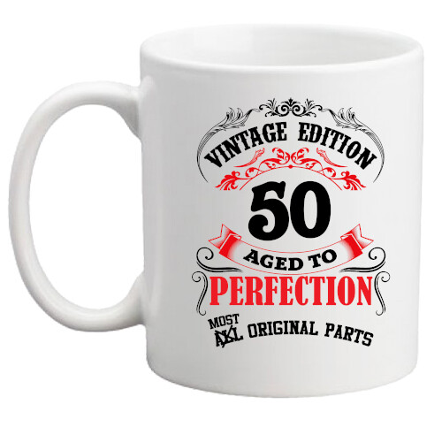 50th Birthday Mug! Vintage Birthday mug/50 years/gift for him/her/50th/present!