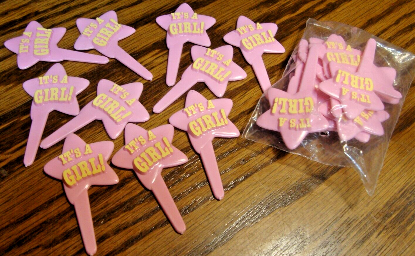 Lot (20) Pink “It’s a Girl” Baby Cupcake/ Cake Topper Picks Decor Shower USA 862
