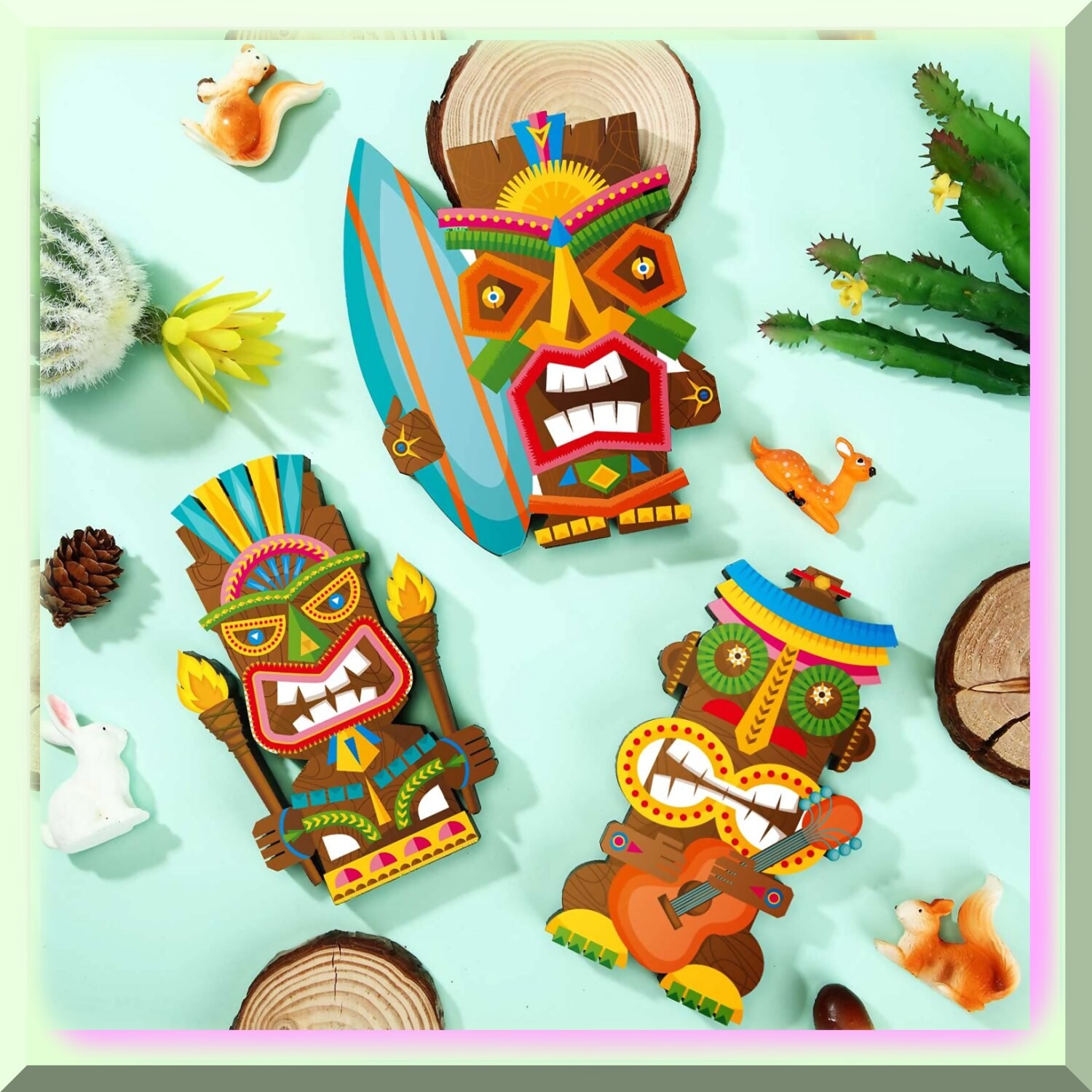 Colorful Wooden Signs for Tropical Luau Party