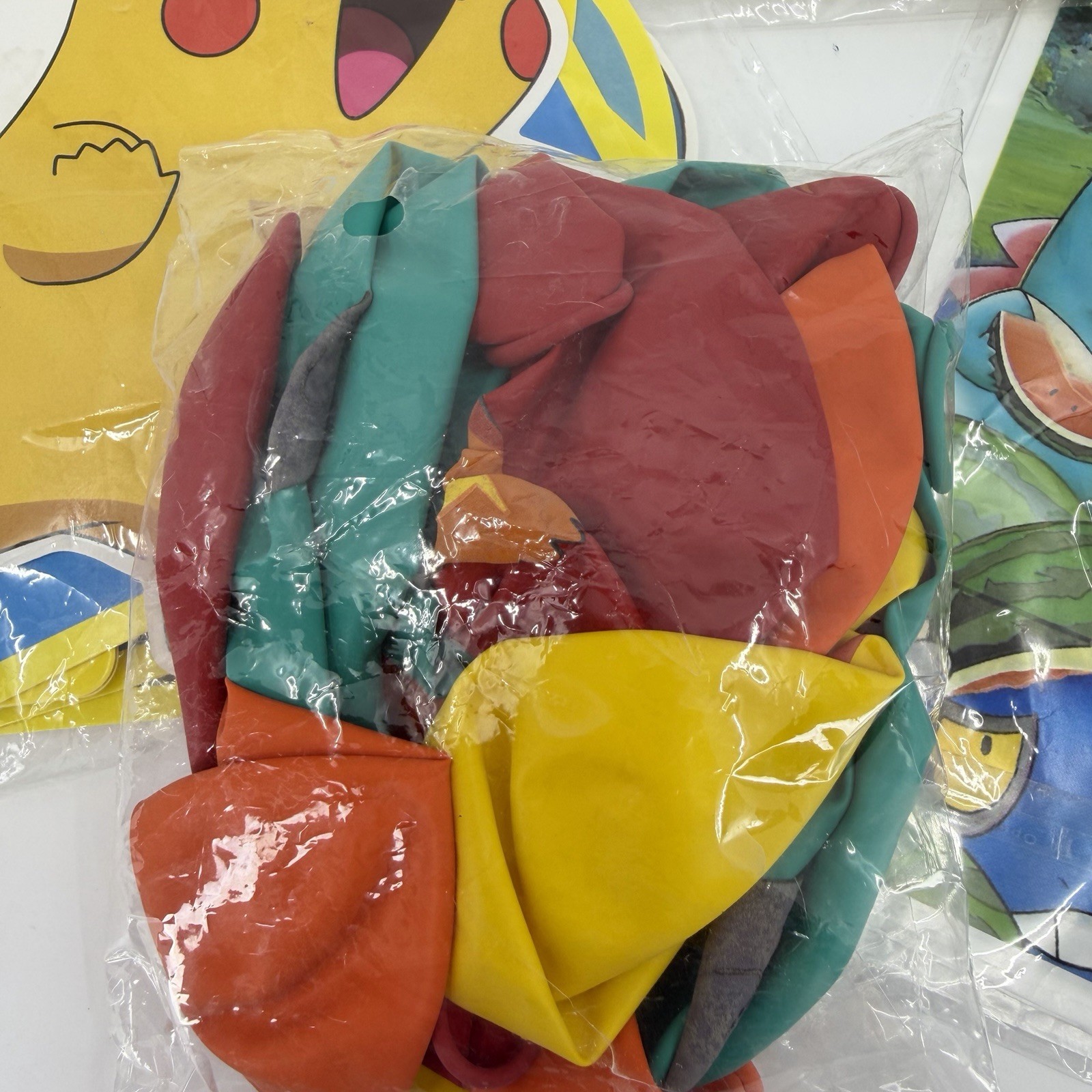 Pokemon Go Birthday Party Banner, Favors Bags, Balloons, Cake Topper NWOT
