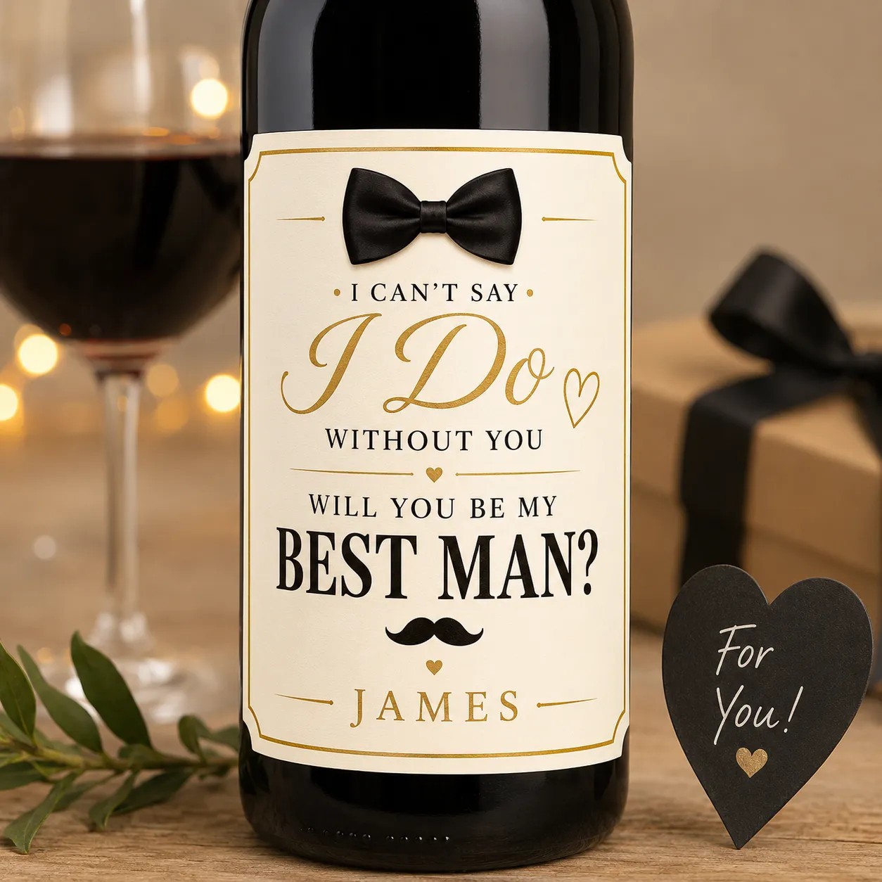 Personalised Best Man Proposal Bottle Label Sticker Wedding Wine Gift Custom