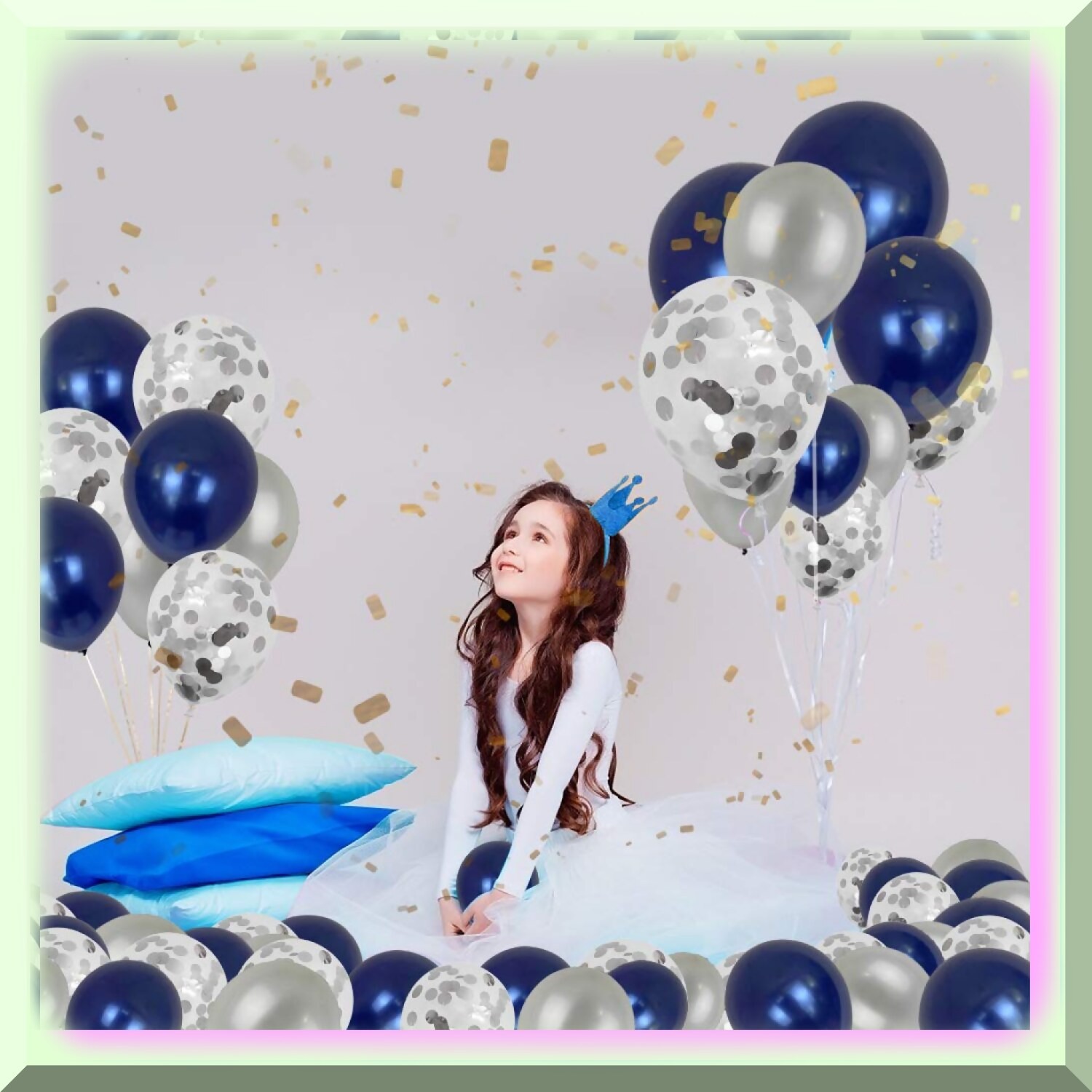 Blue Bliss Birthday Party Decorations and Balloons