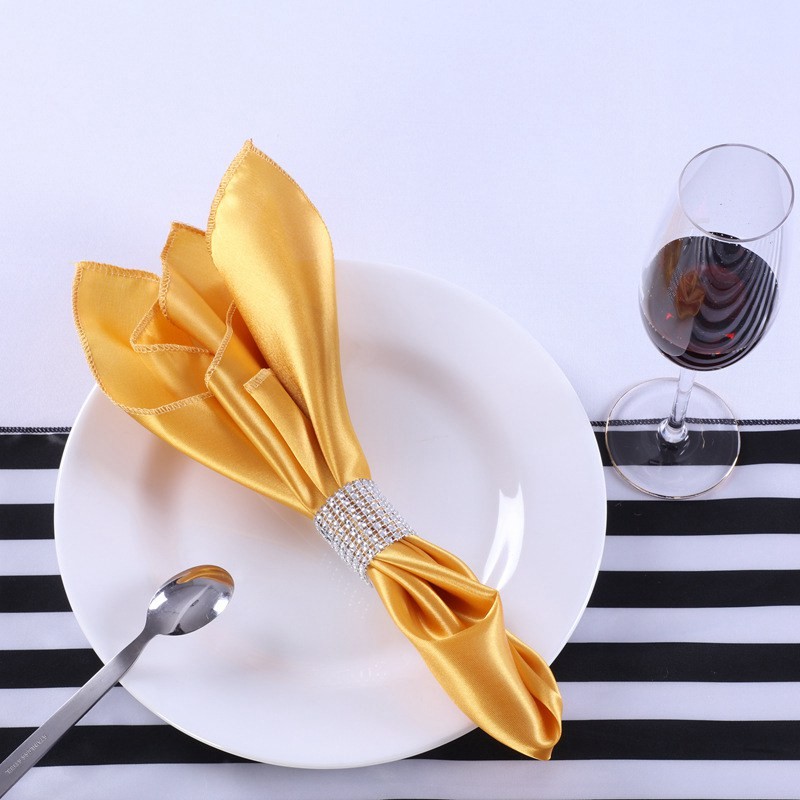 Satin Napkins Plain Fabric 10pcs for Wedding Table Cloth Decoration Dinner