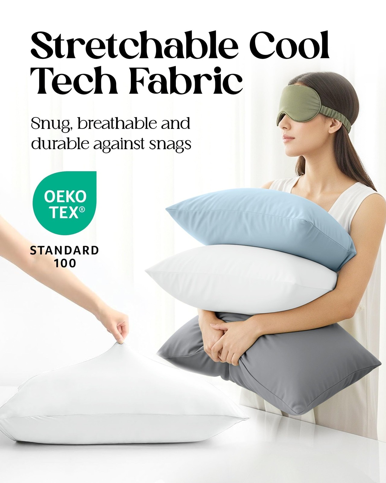 Cooling Pillow Cases – BreezeWeave Queen Size Set of 2 Pillowcases … Fast Ship
