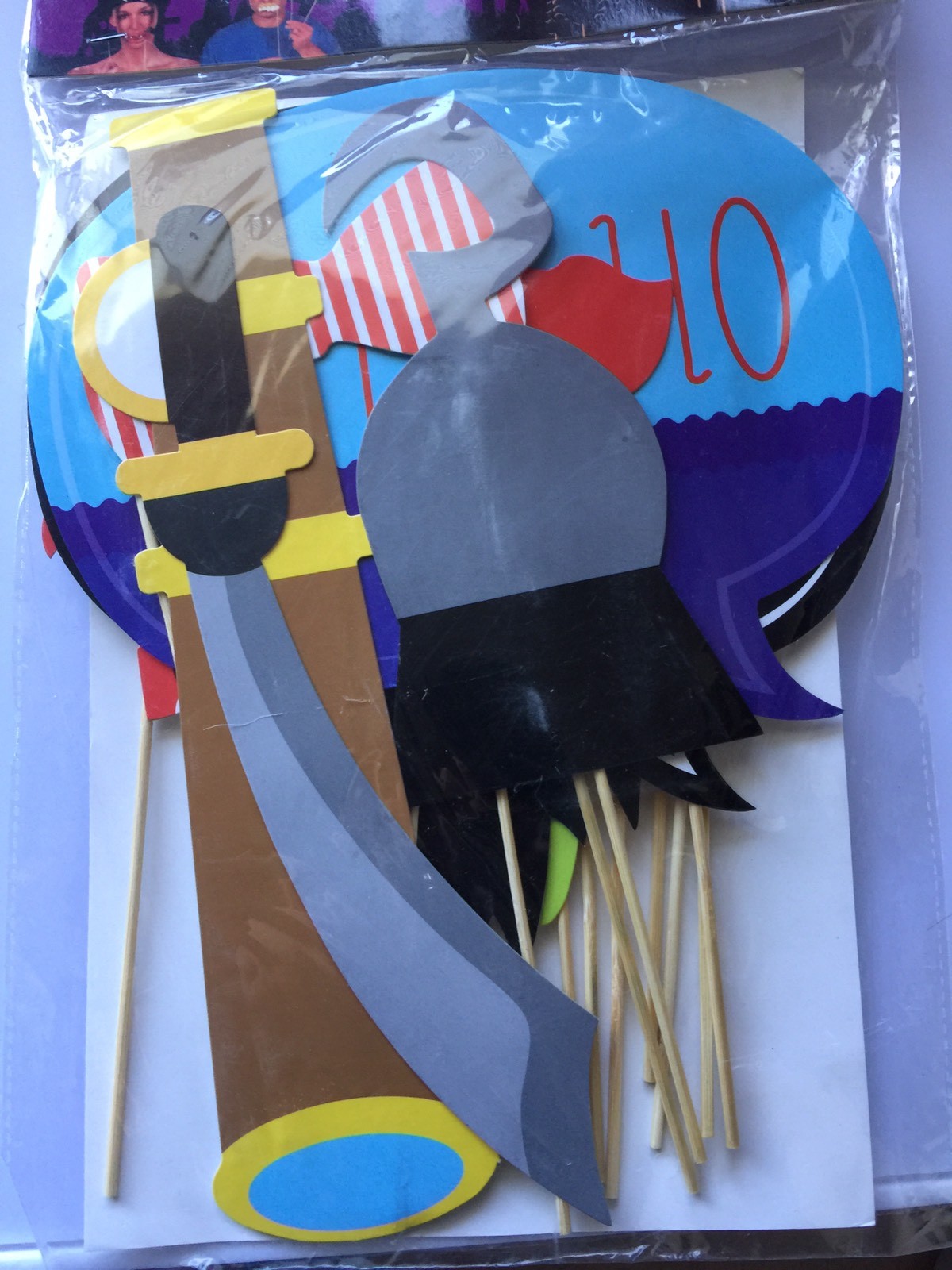 20pc Pirate Sailor Birthday Party hat beard Selfie Photo Booth Prop Game Sign