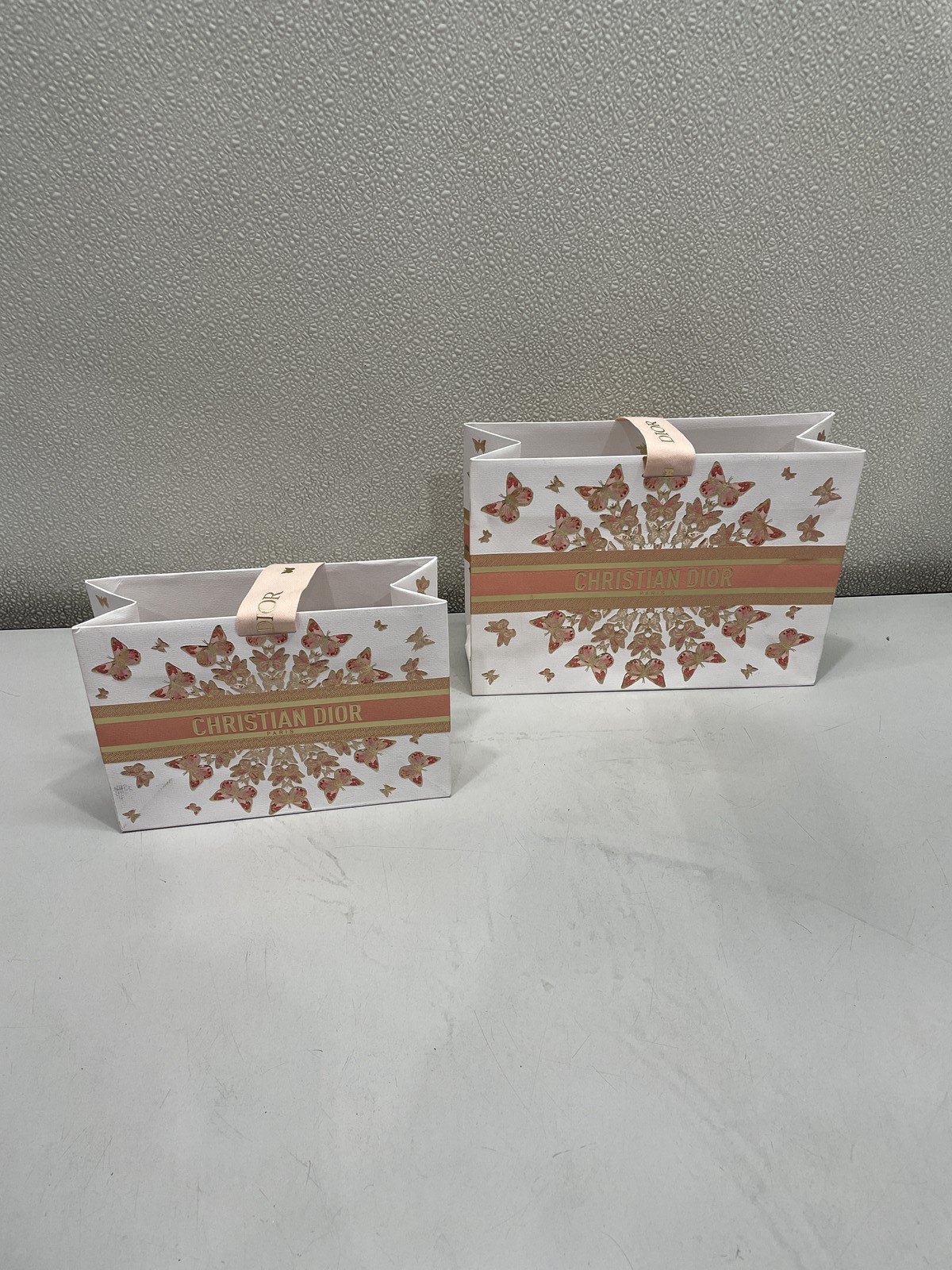 Lot Of 2 Christian Dior Limited Edition Butterfly Gift Bag 10x3x7 & 7x5x3