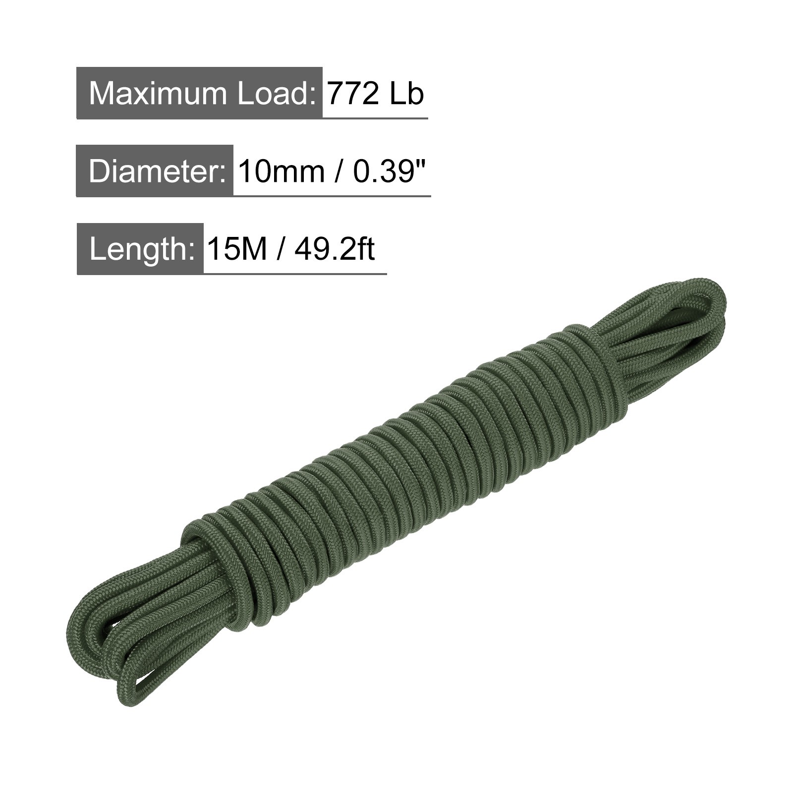 15M 3/8″ Green Polypropylene Rope for Outdoor Indoor