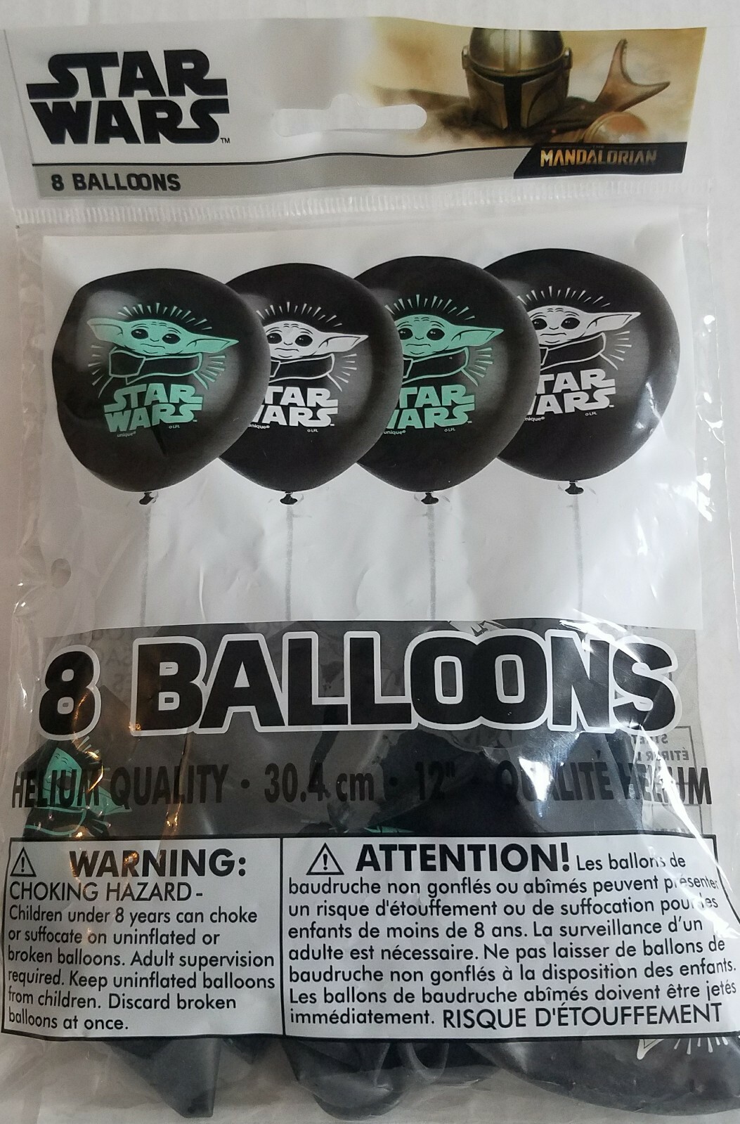 Star Wars Mandalorian Baby Yoda 12″ Helium Quality Latex Balloons 8 Pk Birthday