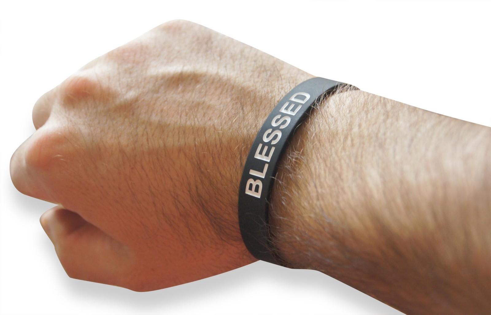 Blessed Black 12-Piece Silicone Band Wristband Motivation & Religious Accessory