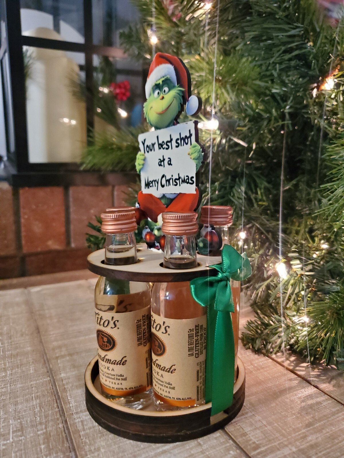 Grinch Mini Bottle Holder- Cool Birthday Christmas Gifts for Him Her, Grinchmas