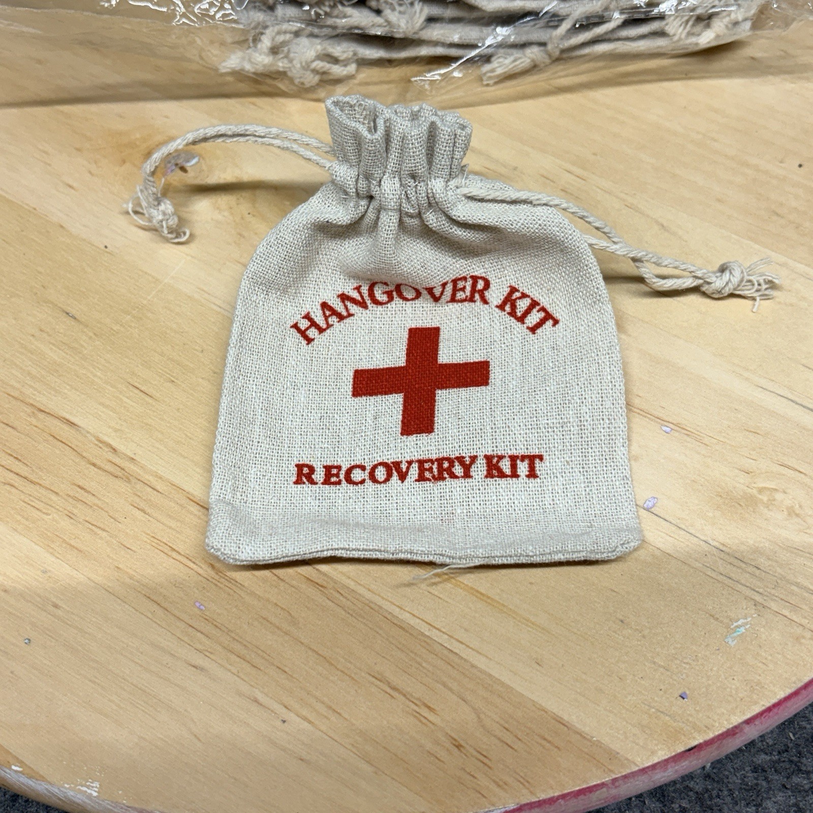 NEW Hangover Kit Recovery Kit (15 Bags) 4″ x 5″ Small Burlap Drawstrings Bags