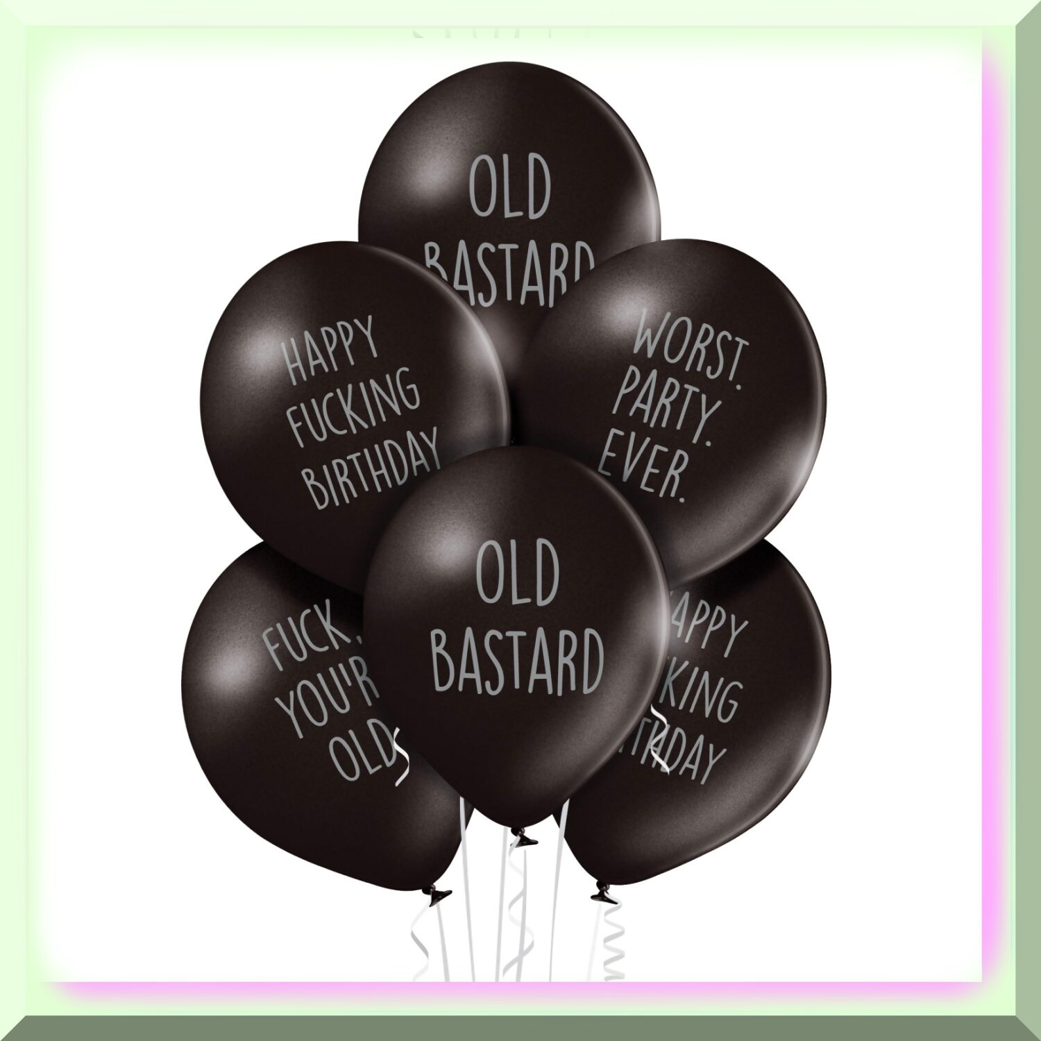 Offensive Birthday Balloons for Men 12 Pack
