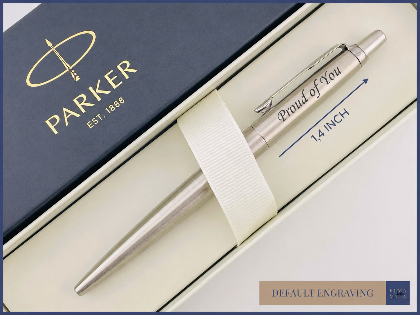 Personalized Parker Ballpoint Pen Stainless Steel Graduation Gift Blue Ink