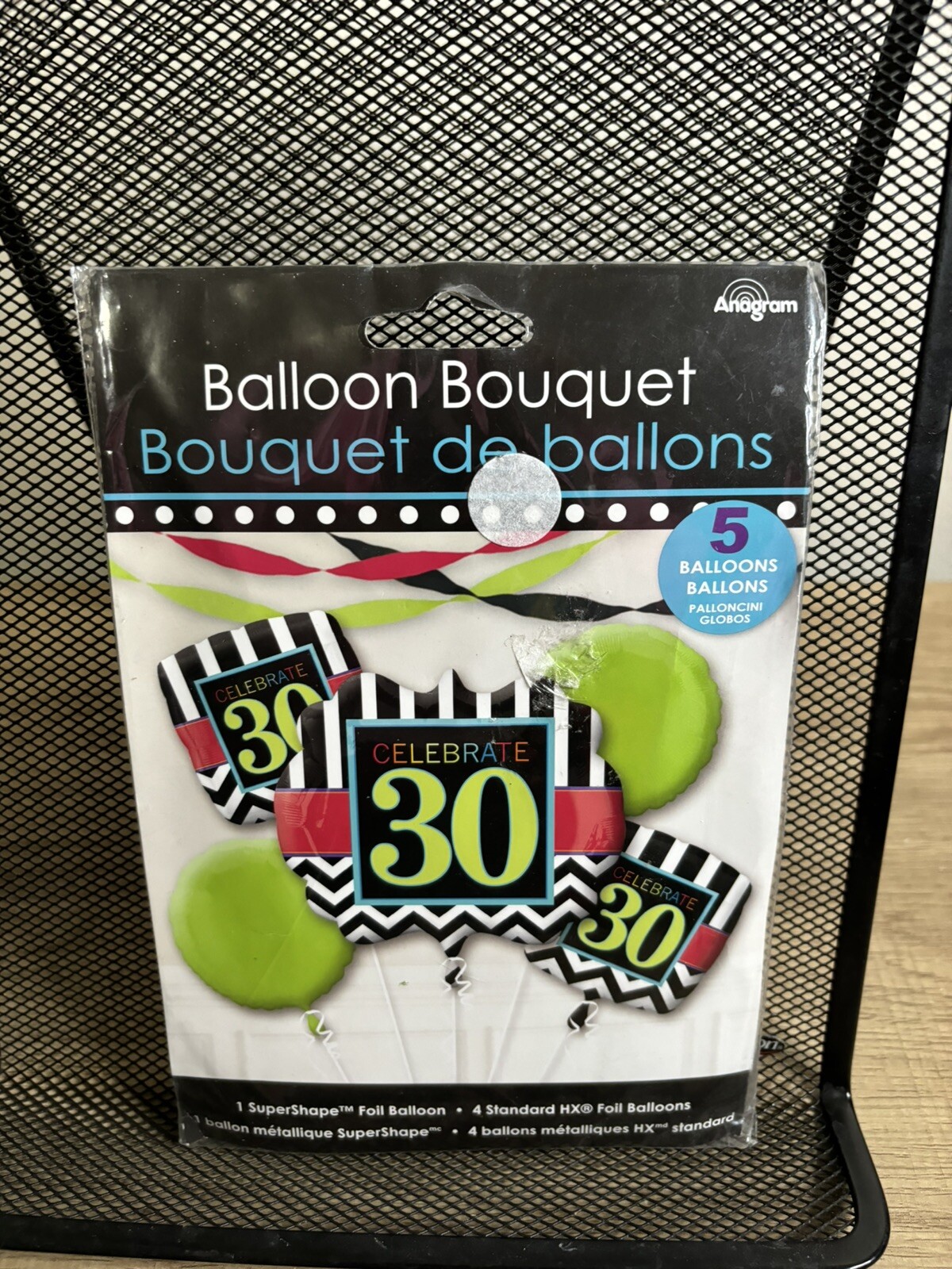 Celebrate 30th Birthday Party Balloon Bouquet 5 Pieces G