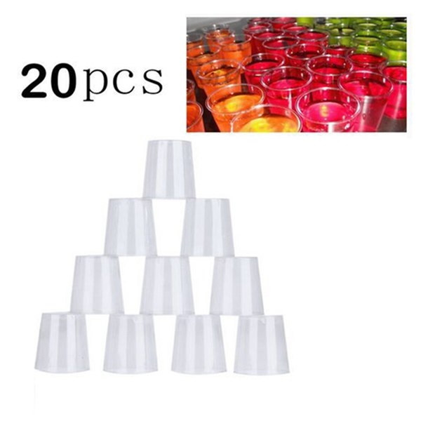20Pcs Clear Plastic Disposable Party Shot Glasses Jelly Cups Tumblers Birthday
