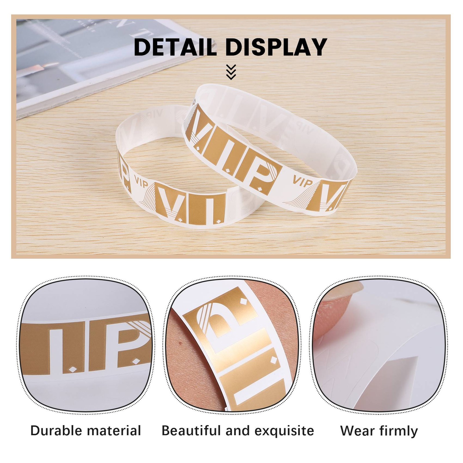 500 Pcs VIP Wristbands Event Bracelets Personalized Party Wrist Bands5835