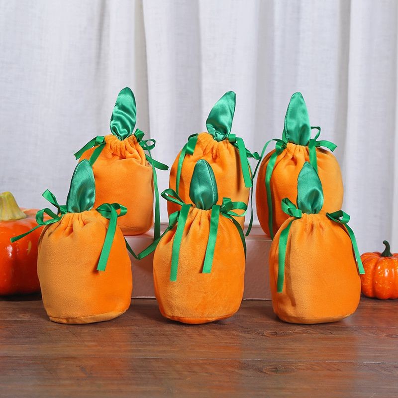 Halloween Candy Bag Christmas Pumpkin For Kids With String Bag Decoration Gift