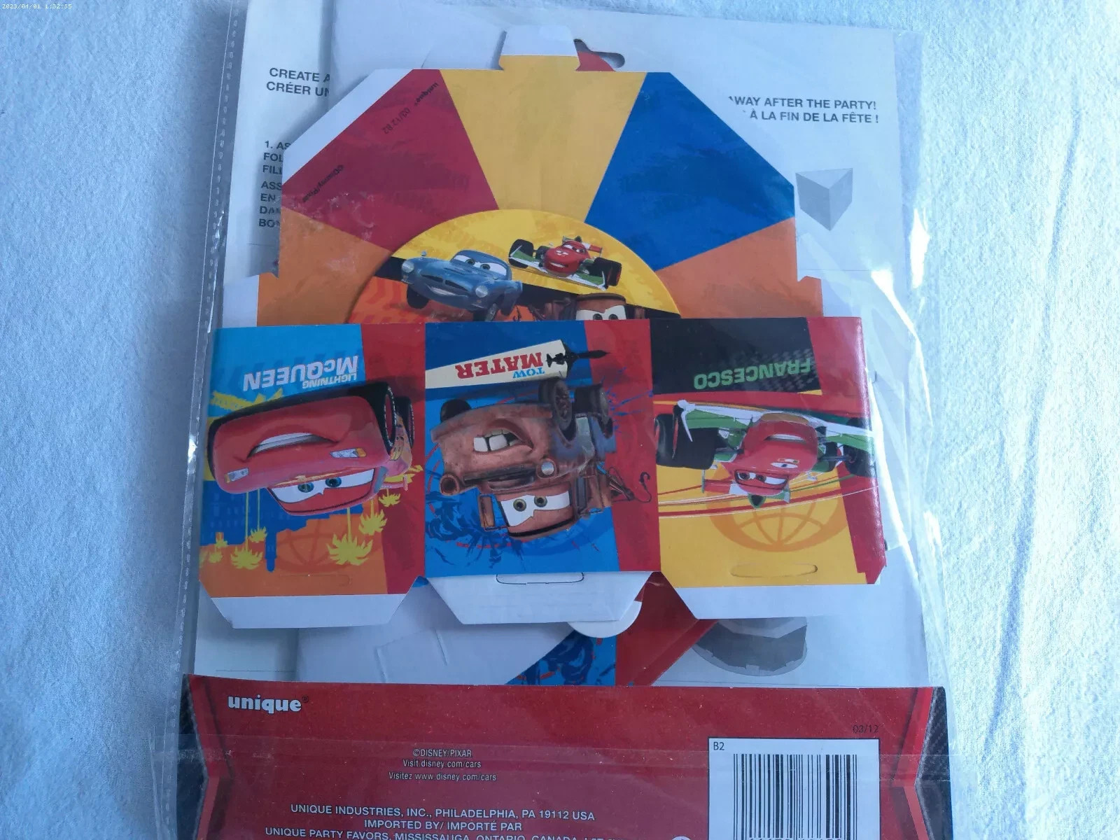 Disney Cars Favor Box Centerpiece Decoration