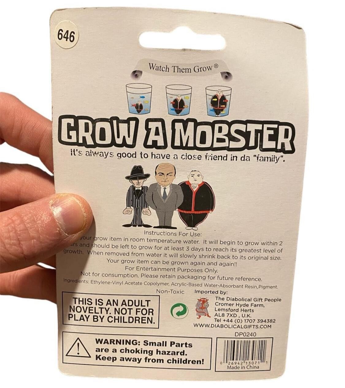 SET OF 3 Grow your own Godfather – Mobster – Hit Man Set – Fun Gag Joke Novelty