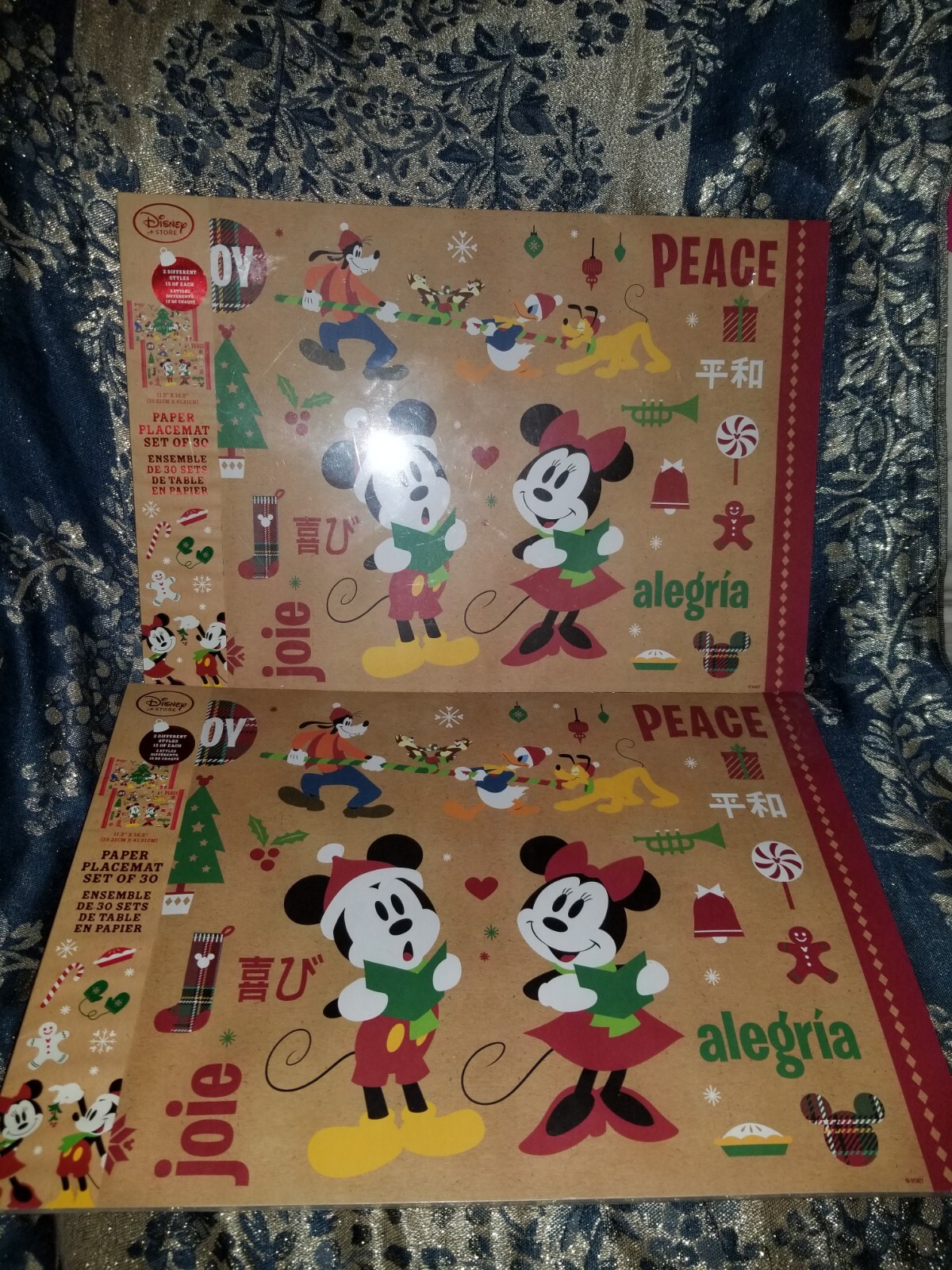 Disney Christmas Paper Placemats – Holiday Party Decor – Mickey Paper Placemats