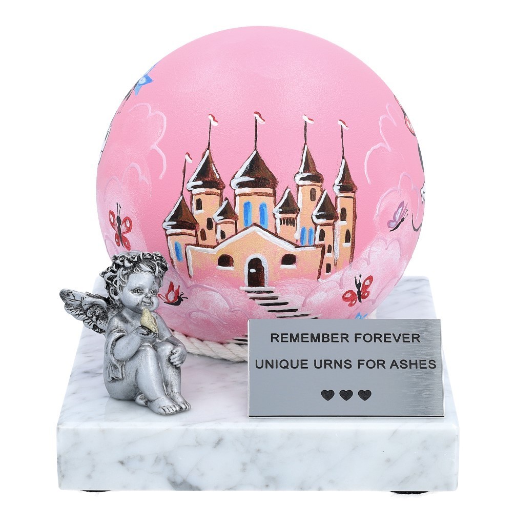 Pink urn for baby girl, unique child urn, infant urn for ashes, baby girl urn