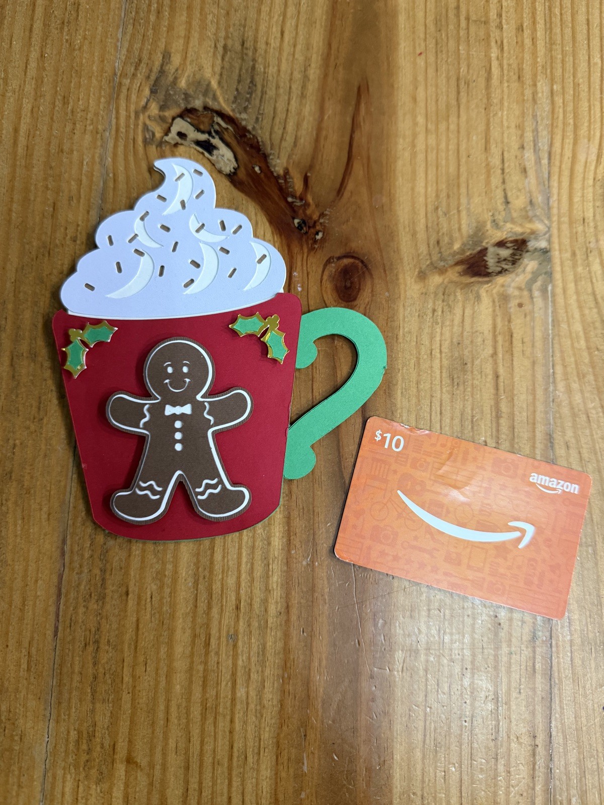 Christmas Gingerbread Mug Coffee Cup Money Gift Card Holder