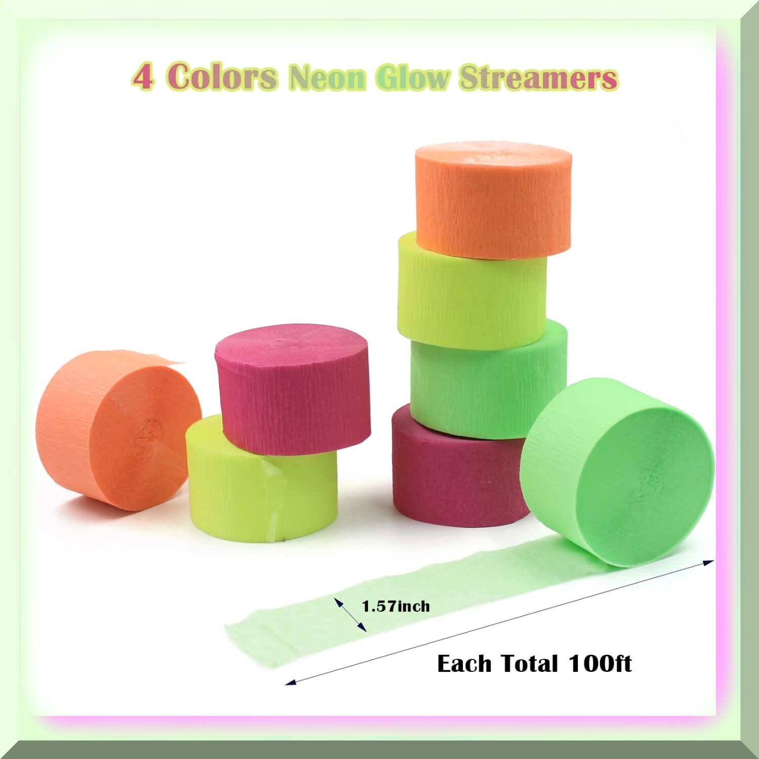 Neon Party Streamers for Blacklight Decorations