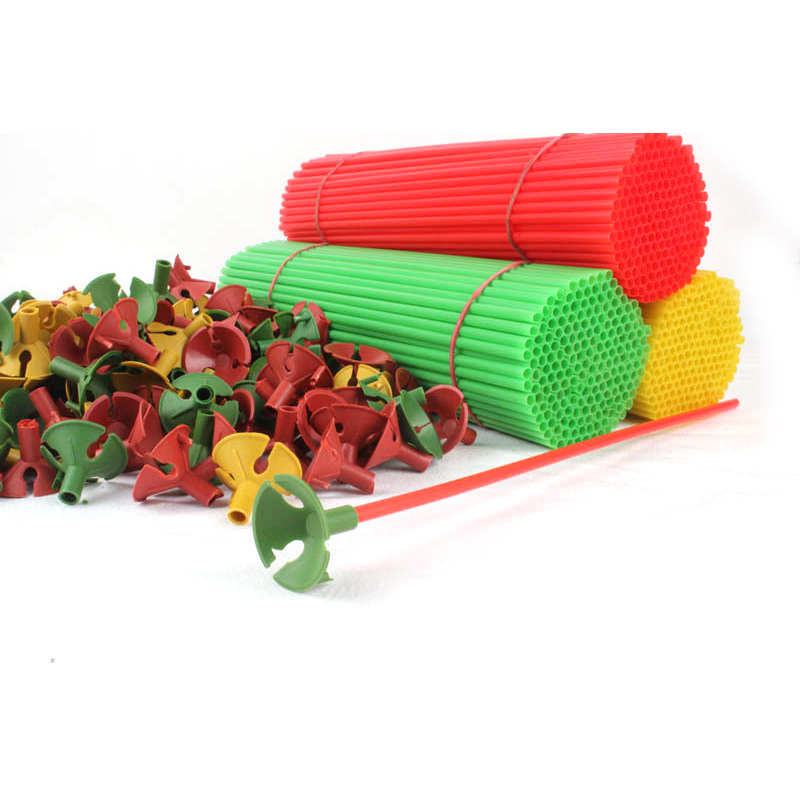 100pcs Plastic Balloon Multicolor Holder Sticks Cup Wedding Party Decorat
