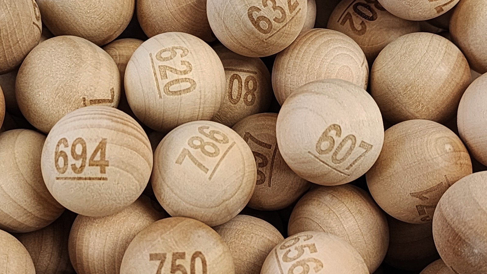 Raffle Balls, Sequentially Numbered – Engraved Wood – Great for Drawings