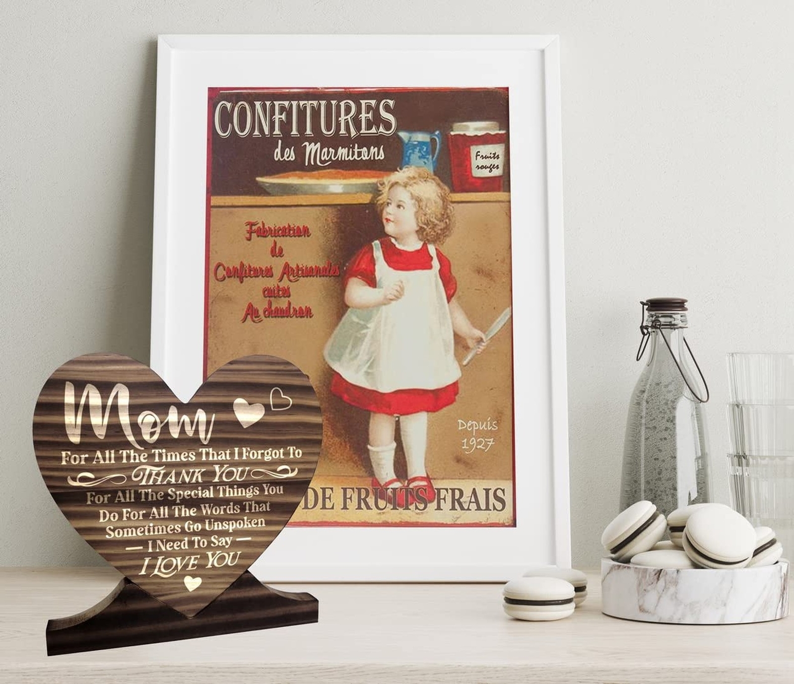 Thank You Mom Gifts, from Daughter or Son Wood Signs, Gift Wood Plaque Heart,…