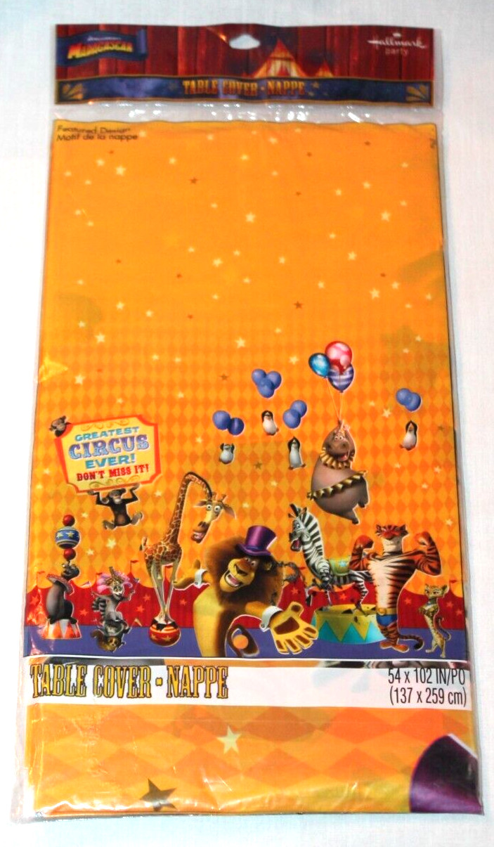 NEW IN PACKAGE MADAGASCAR DREAMWORKS TABLECOVER 54″ X102″ PARTY SUPPLIES