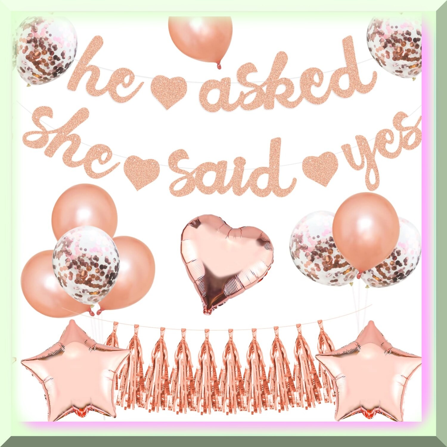 Rose Gold Celebration Kit with Banner and Balloons