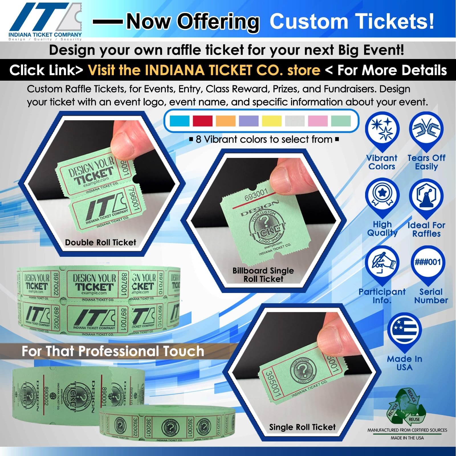 2,000 Green Smile Tickets – Fundraisers, Raffles, Events, Party Supplies
