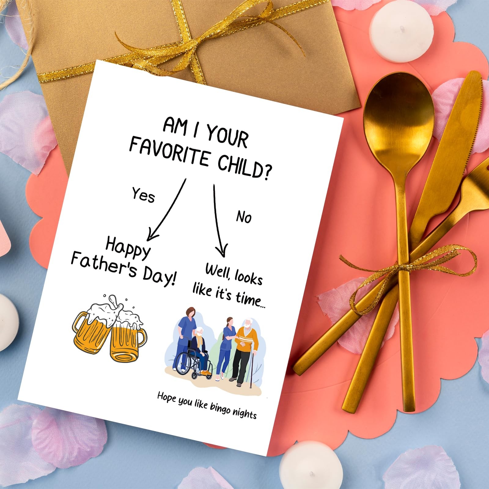 Bhiosng Funny Father’s Day Card for Dad Stepdad 5.3 inches x 8 inches, #3