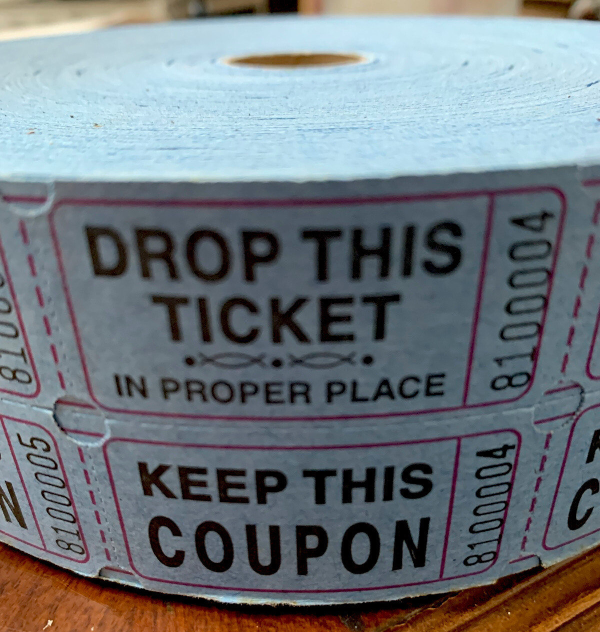 Raffle Tickets Roll of 2000 Double Stub Keep This Coupon Carnival Ticket BLUE