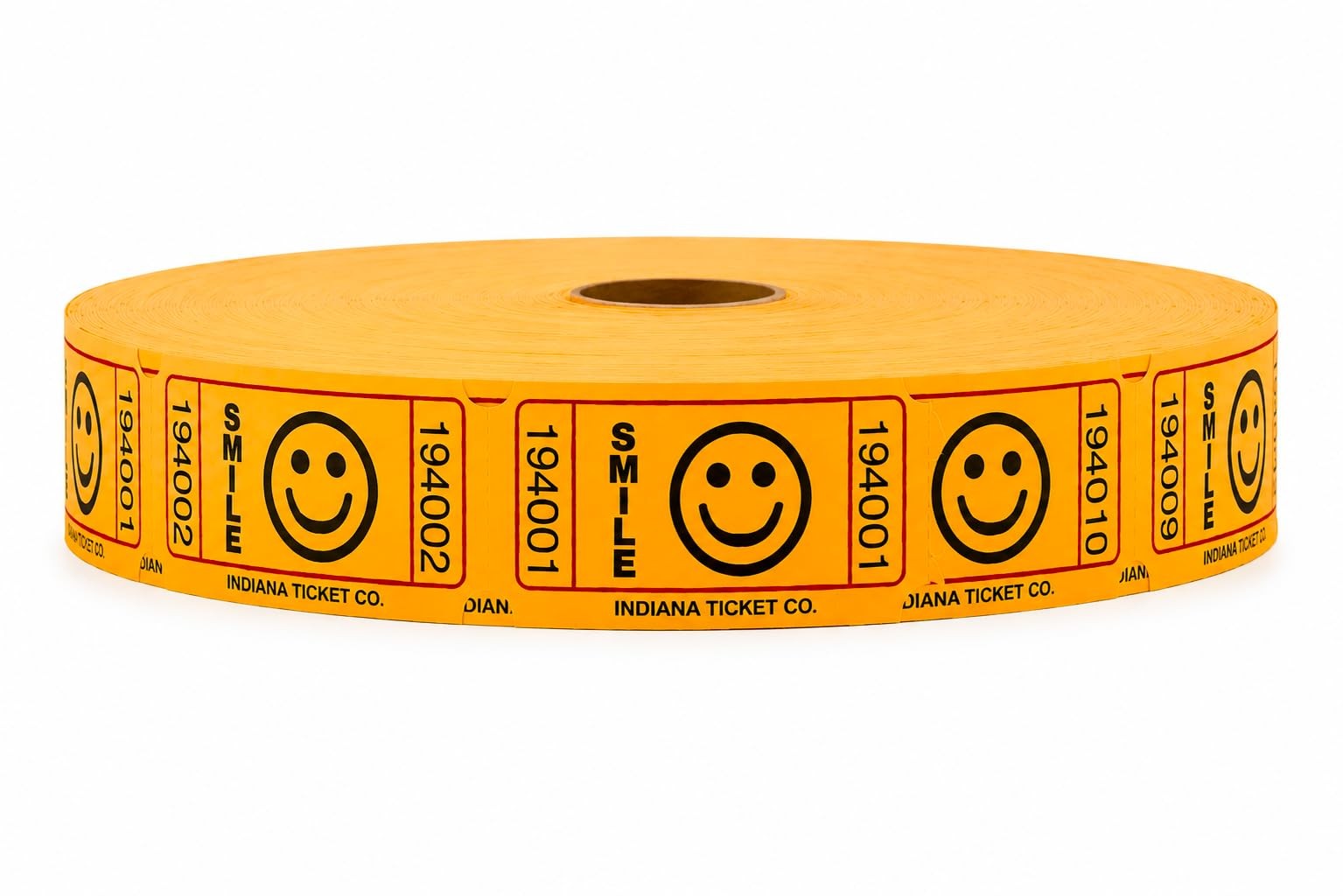 INDIANA TICKET CO. 2000 Raffle Tickets, Smile, Orange, Single Roll, Tickets f…