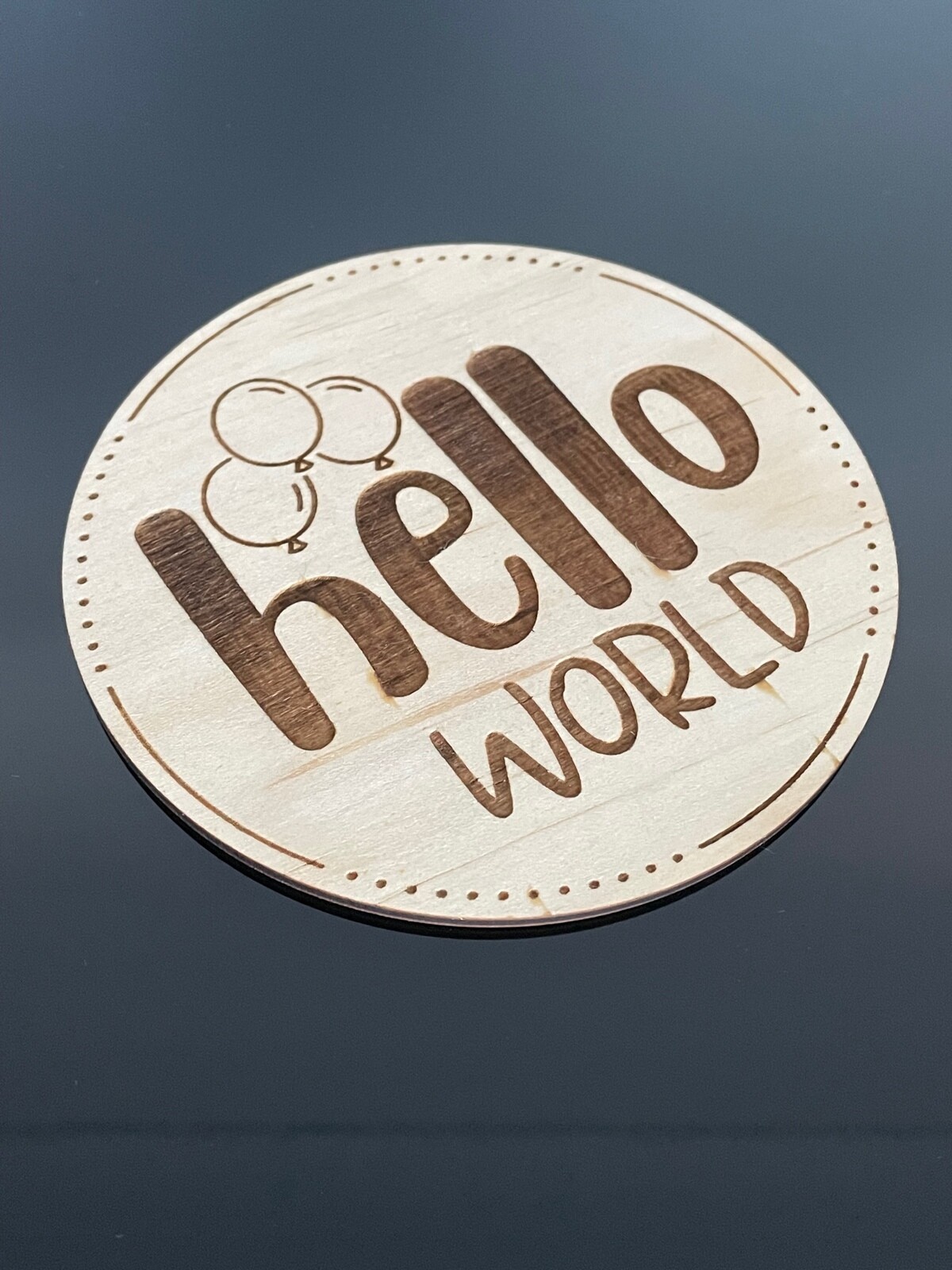 Hello World Announcement Milestone Disc | 125mm Diameter | Baby | Mother | Newbo