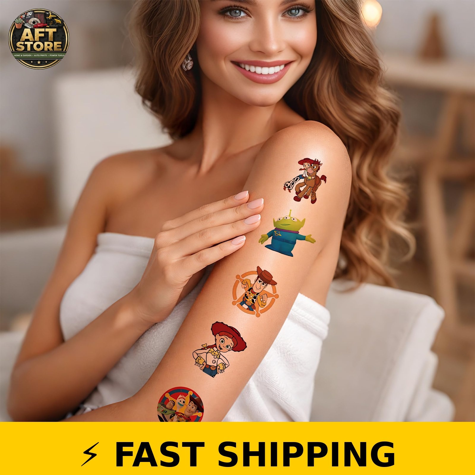 WIEEZN Toy Story 5 Temporary Tattoos – 20 Cartoon Stickers